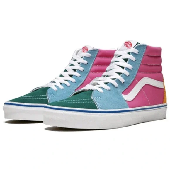 VANS SK8 HI Suede Skater Multi Color Block Shoes Mens Size 12 New